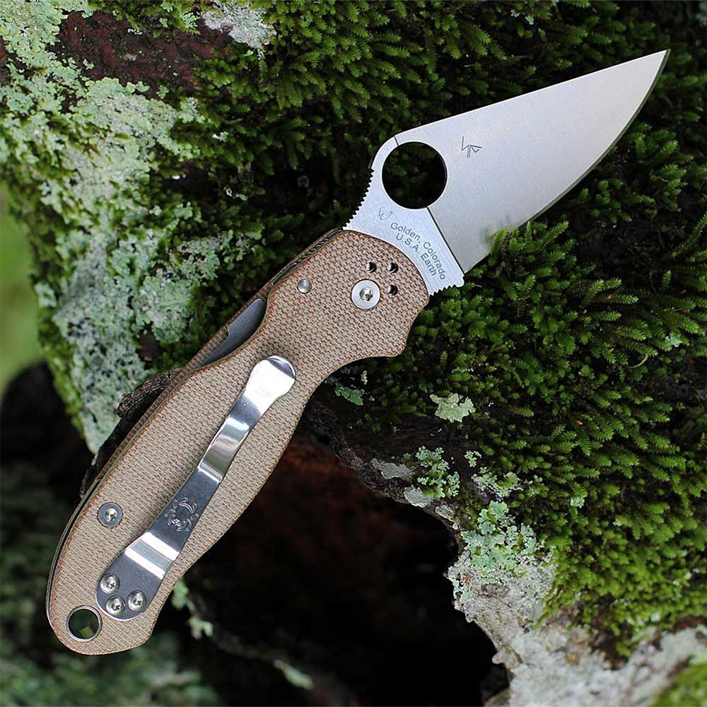 Ніж Spyderco Para 3 Brown Canvas Micarta brown C223MPCW