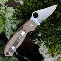 Ніж Spyderco Para 3 Brown Canvas Micarta brown C223MPCW